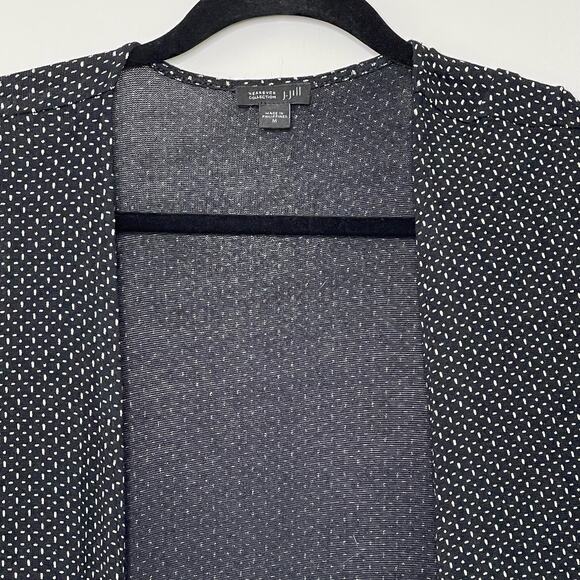 J.Jill Wearever Collection Open Front Cardigan Light Weight Black M Casual Cozy - Picture 3 of 12
